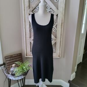 Steve Madden Women's Junior Ivanna Sleeveless Ribbed Knit Mini Dress in Black